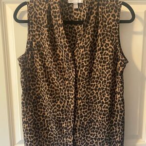 Nordstrom Animal Print Sleeveless Blouse